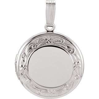 Sterling Silver Engravable Round Locket 