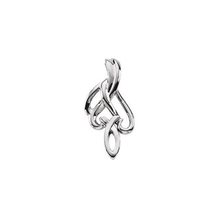 14K White 24x11.5 mm Ichthus (Fish) Pendant