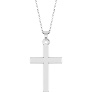 14K White Cross 18" Necklace