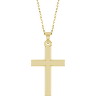 14K Yellow Cross 18" Necklace