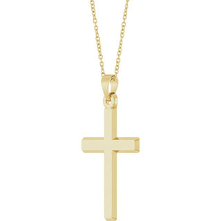 14K Yellow Cross 18" Necklace