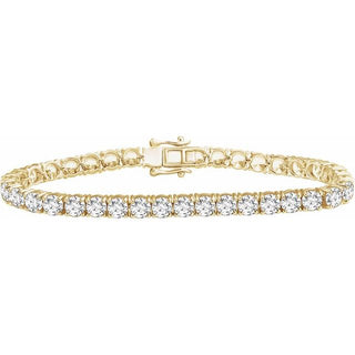 10K Yellow Imitation White Cubic Zirconia 7" Line Bracelet    