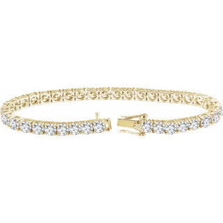 10K Yellow Imitation White Cubic Zirconia 7" Line Bracelet    