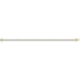 10K Yellow Imitation White Cubic Zirconia 7" Line Bracelet    