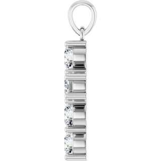Sterling Silver 1 CTW Natural Diamond Cross Pendant