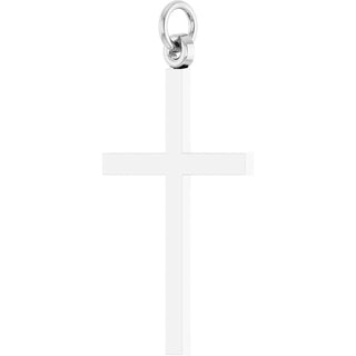 14K White Cross Pendant