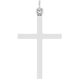 14K White Cross Pendant