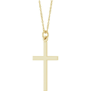 14K Yellow Cross 18" Necklace