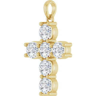 14K Yellow 1 1/2 CTW Natural Diamond Cross Pendant