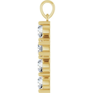 14K Yellow 1 1/2 CTW Natural Diamond Cross Pendant