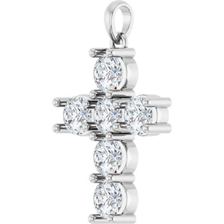 Sterling Silver 2 CTW Lab-Grown Diamond Cross Pendant