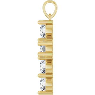 14K Yellow 2 CTW Lab-Grown Diamond Cross Pendant