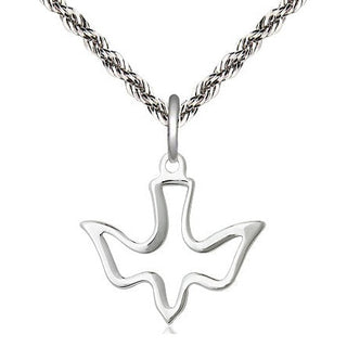 Sterling Silver Holy Spirit Medal Religious Jewelry