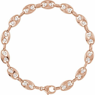 14K Rose 1 CTW Lab-Grown Diamond Mariner Link 7 1/2" Bracelet