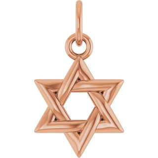 14K Rose Star Of David Pendant