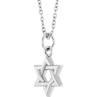 Platinum Star Of David 16-18" Necklace