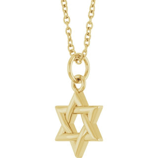 14K Yellow Star Of David 16-18" Necklace