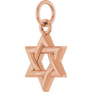 14K Rose Star Of David Pendant