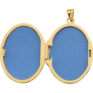 14K Yellow Embossed Oval Locket