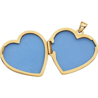 14K Yellow Engravable Heart Locket