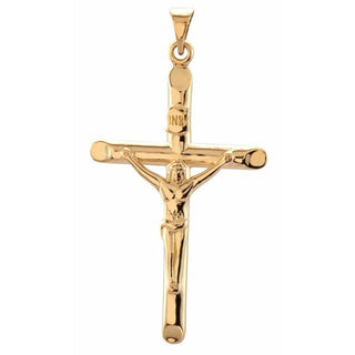 18K Yellow 35x22 mm Crucifix Pendant