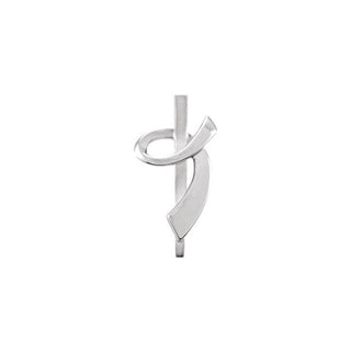 Sterling Silver 28.5x14.3 mm Ribbon of Courage Pendant