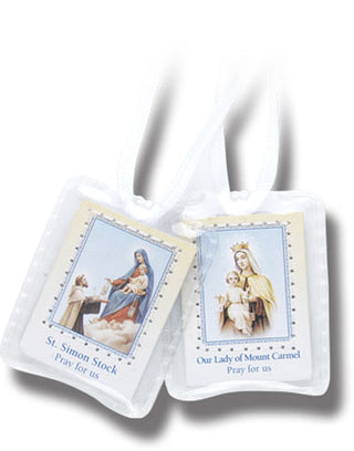 Laminated Scapular White String 24-Pack