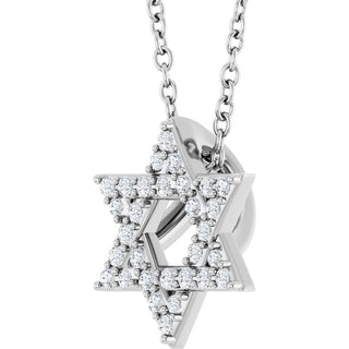 Sterling Silver 1/10 CTW Natural Diamond Star of David 16-18" Necklace