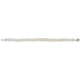 Sterling Silver 8-9 mm Cultured White Freshwater Pearl 7 3/4" Bracelet