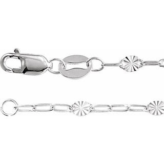 2.5 mm Light Paperclip-Style Starburst Mirror Chain