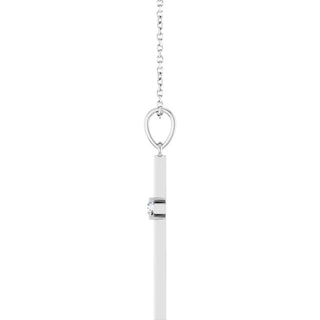 Platinum 1/10 CT Natural Diamond Cross 16-18" Necklace