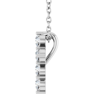 14K White 1/4 CTW Natural Diamond Cross 16-18" Necklace