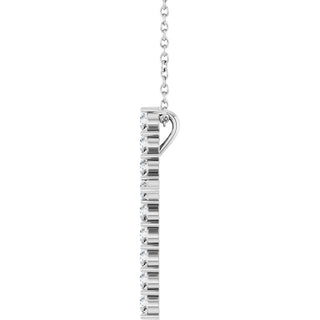 14K White 1/2 CTW Lab-Grown Diamond Cross 16-18" Necklace