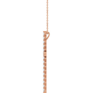 14K Rose 1 CTW Natural Diamond Cross 16-18" Necklace