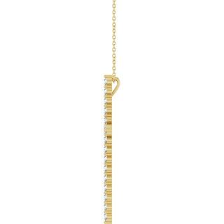 14K Yellow 1 CTW Lab-Grown Diamond Cross 16-18" Necklace