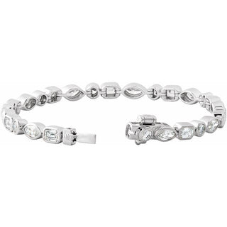 14K White 7 1/8 CTW Lab-Grown Diamond Line 7" Bracelet
