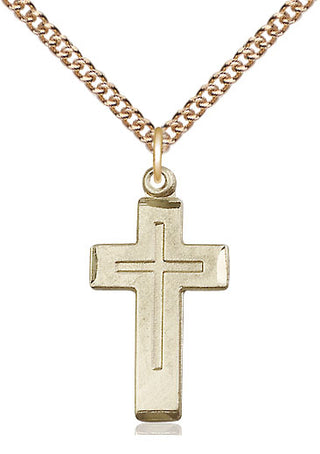 14kt Gold Filled Cross Medal Catholic Jewelry