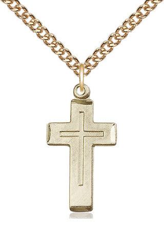 14kt Gold Filled Cross Medal Catholic Jewelry