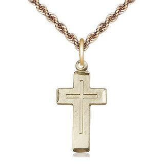 14kt Gold Filled Cross Medal Catholic Jewelry