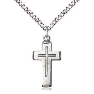 Sterling Silver Cross Medal Catholic Jewelry