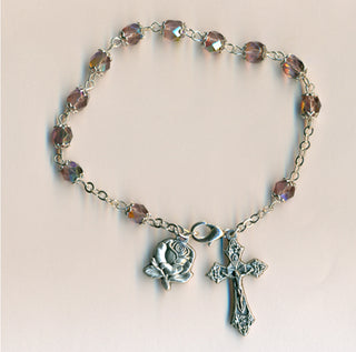 3-Pack - Bracelet - 6mm Amethyst- Double Capped