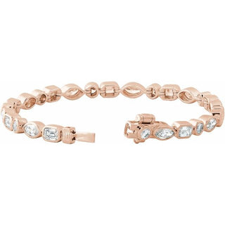 14K Rose 7 1/8 CTW Lab-Grown Diamond Line 7" Bracelet