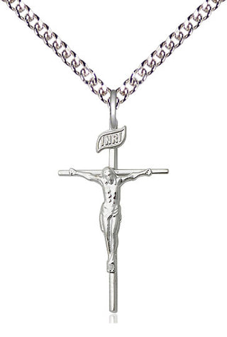 Sterling Silver Crucifix Medal Catholic Jewelry