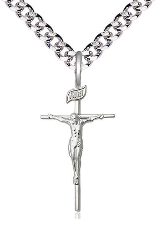 Sterling Silver Crucifix Medal Catholic Jewelry