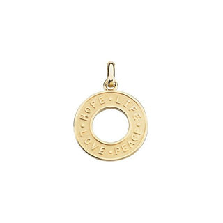 14K Yellow Hope, Life, Love & Peace Pendant