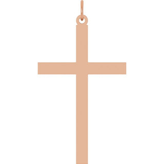 14K Rose Cross Pendant