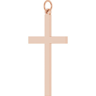 14K Rose Cross Pendant