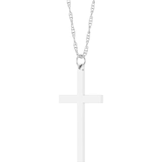 14K White Cross 18" Necklace