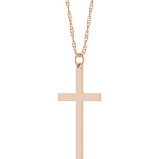 14K Rose Cross 18" Necklace