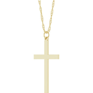 14K Yellow Cross 18" Necklace